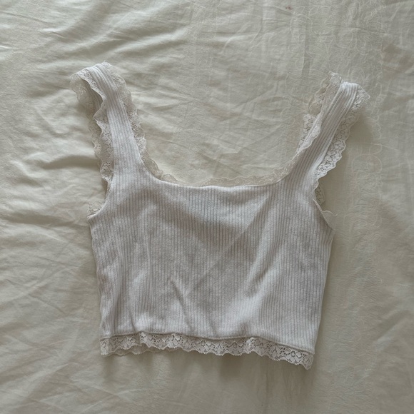 white lace cropped tank top - Picture 2 of 2